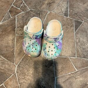 CROCS Kids Sandals in Blue, Purple, and Cream